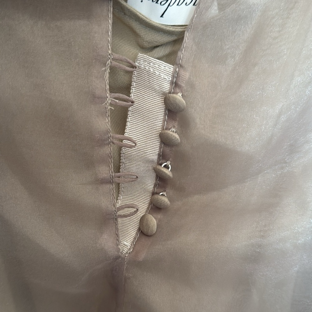 L'Academie Sheer Beige Sleeveless Dress - Picture 5 of 9